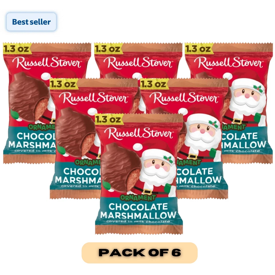 Russell Stover Navidad Leche Chocolate Malvavisco 1.3 OZ (6pk) Foto 1 de 1
