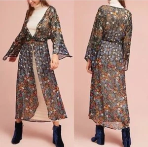 Floreat Primrose Floral Kimono Staubtuch Damen Einheitsgröße transparent leicht - Bild 1 von 9