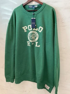 NWT POLO Ralph Lauren Big & Tall Green RL TIGERS ATHLETIC Sweatshirt  2XLT P56 - Image 1 of 4