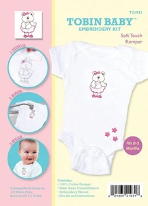 Tobin Baby Bear Romper Embroidery Kit Baby Shower Gift - Picture 1 of 1