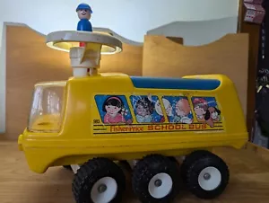 Vintage Fisher-Price Ride-On School Bus 983 With Driver Figure 1983 Millennial - Picture 1 of 9