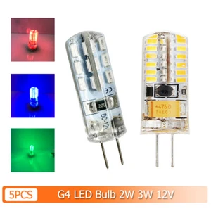 5x G4 Led Bulb Red Light Silicone Blue Pendant Green Lights 12vdc Bulbs 2w 3w - Picture 1 of 14