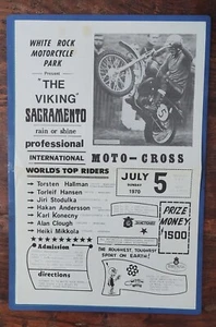 Original 1970 International MOTO-CROSS Poster FIM Husqvarna Torsten Hallman!  - Picture 1 of 4