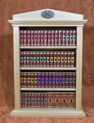 MINIATURE "The Complete Sherlock Holmes" wooden bookshelf with all 60 vol. - Image 1 of 3