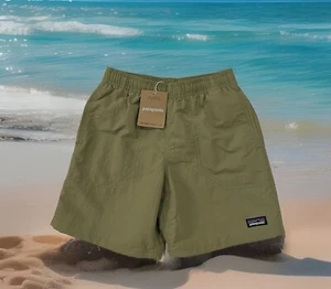 Patagonia $49 Kids Baggies Nylon Shorts 7" Lined Buckhorn Green Size L (12) - Picture 1 of 7