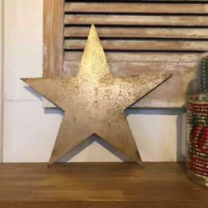 Decorazione stella, oro invecchiato, insegna giardino, arte metallo, decorazione parete, Regno Unito - Foto 1 di 5
