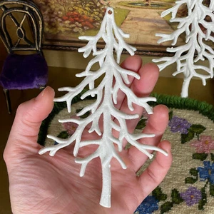 GLITTER WHITE TREE BRANCH Christmas Ornament or Dollhouse Decor Wall Decoration - Picture 1 of 20
