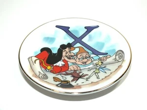 Walt Disney Collection Alphabet Mini Plate Porcelain X Marks The Spot Peter Pan - Picture 1 of 12