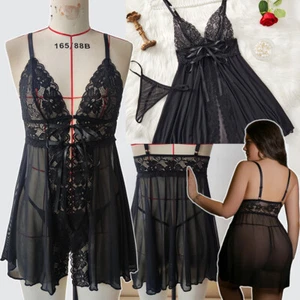 Mujeres Damas Sexy Lencería de San Valentín Encaje Quimise Prendas para dormir Ropa interior Prendas para dormir - Imagen 1 de 12