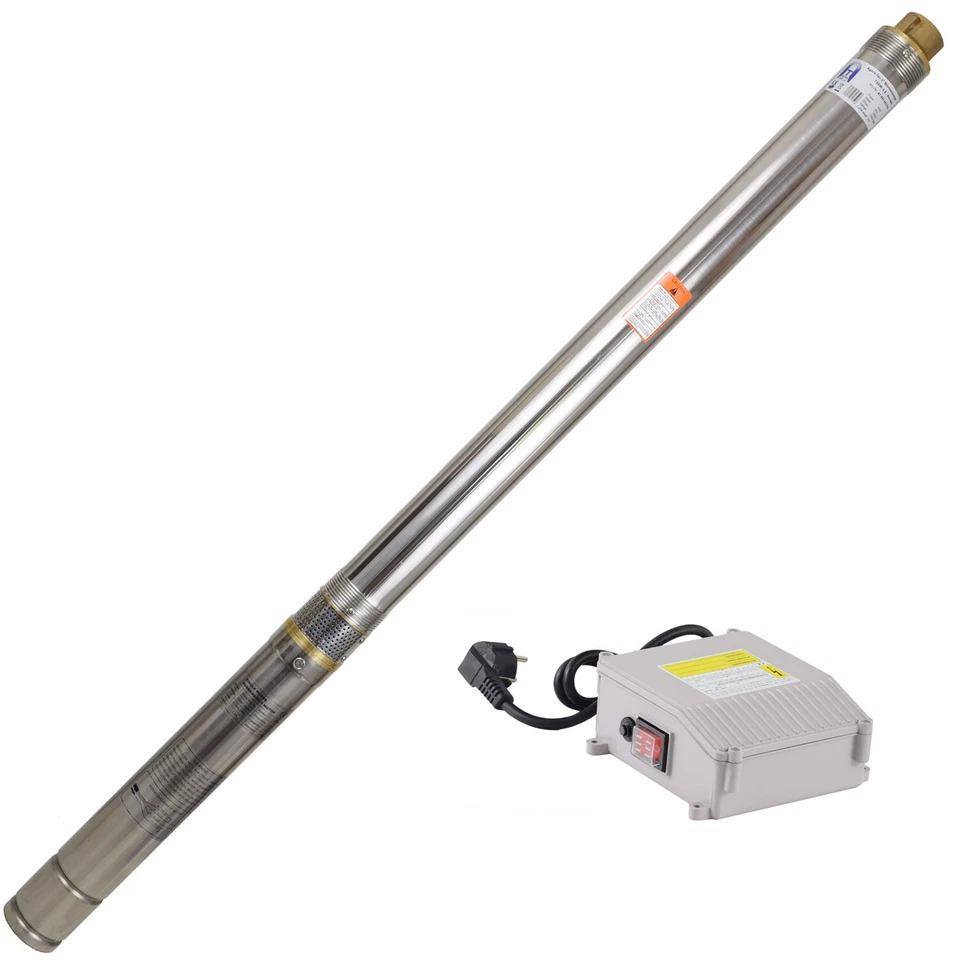 AGORA-TEC 3 Zoll Brunnenpumpe Tiefbrunnenpumpe Rohrpumpe 750W 3800l/h 8,5 bar 30m Kabel