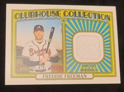 Freddie Freeman Braves 2021 Topps Heritage Clubhouse Collection Jersey Relic - Image 1 of 4