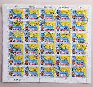 Ghana - West African Football Competition 1959 Full Sheet CTO 1/2 d Stamps - Picture 1 of 5