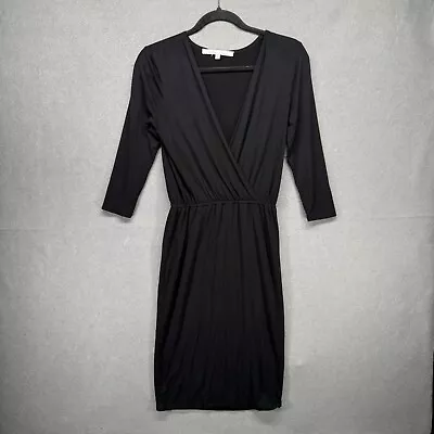 Vestido Lovers + Friends para mujer talla XS negro corte bajo sobrepelliz sumergir LBD bambú Foto 1 de 4
