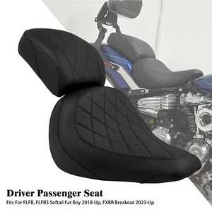Black Driver Passenger Seat For Harley Fat Boy FLFB 18-2023 Breakout FXBR 23-24 - Bild 1 von 20