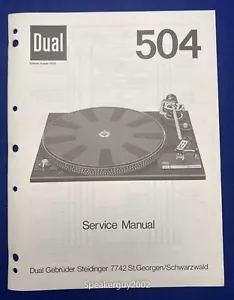 Original Dual 504 Plattenspieler - Schallplattenspieler Servicehandbuch - Bild 1 von 1