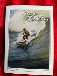Surfing the waves Rhossili - Birthday Card - Tony Paultyn - Picture 1 of 1