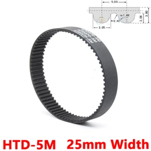 5M HTD Timing Belt 25mm Width Closed Loop Rubber Drive Belts for Pulley Printer - Picture 1 of 5