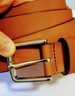 Gap Men's Genuine Leather Belt - Light Brown with Silver Buckle - Made in USA