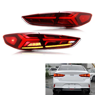 LED Red Tail Lights For Hyundai Sonata 2018 2019 Sequential Rear Lamps Assembly - Image 1 of 4
