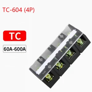 Bloques de terminales TC-604 tira de terminal de alta corriente 60A 600V placa de cableado fijo - Imagen 1 de 2