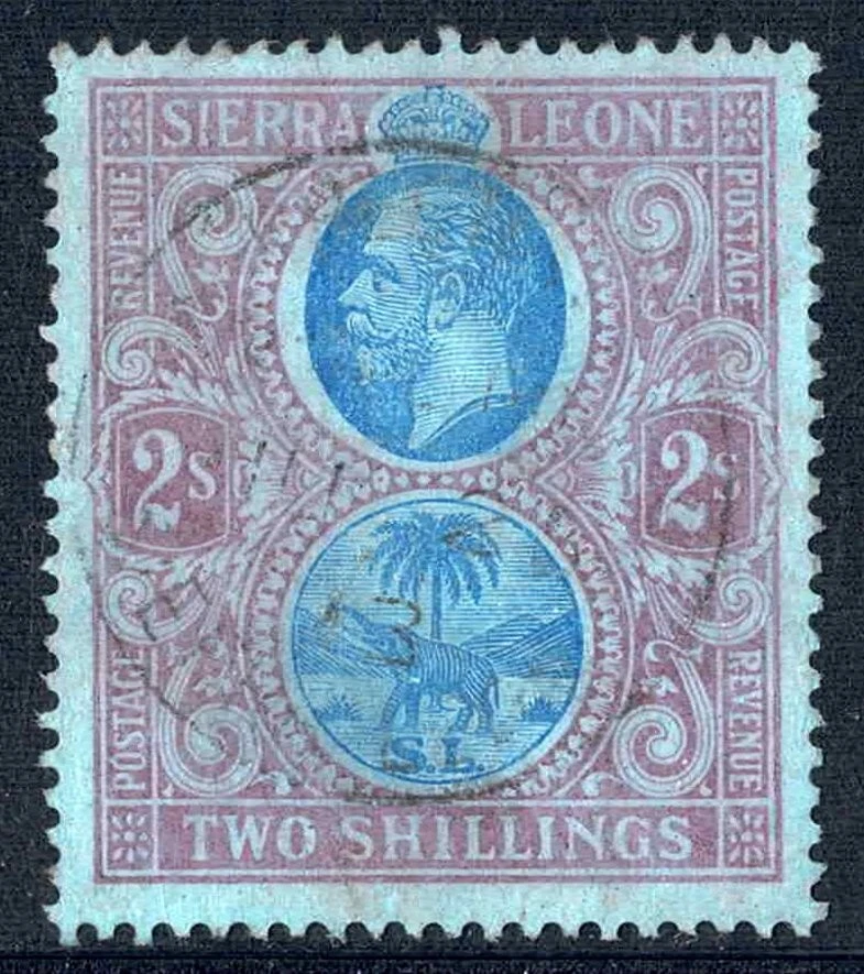 Sierra Leona 1904, 2s, Rey Eduardo VII, Elefante, Papel Azul, Usado Foto 1 de 2