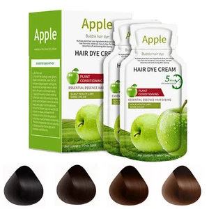 Crema de color de cabello manzana 300 ml sin amoníaco 100 % champú de cobertura de cabello gris - Imagen 1 de 16