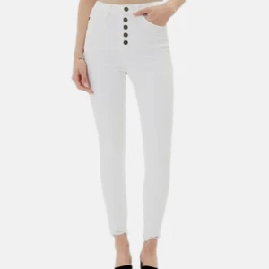 KUT Reese Women's Sz 0 Jeans Pants White High Rise Button Ankle Straight Leg NEW - Picture 1 of 6