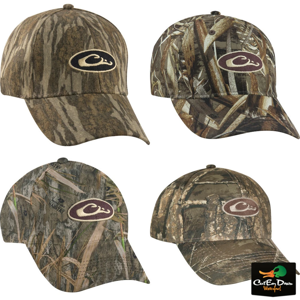 DRAKE WATERFOWL SYSTEMS YOUTH WATERPROOF CAMO HAT LOGO BALL CAP  - Image 1 of 1