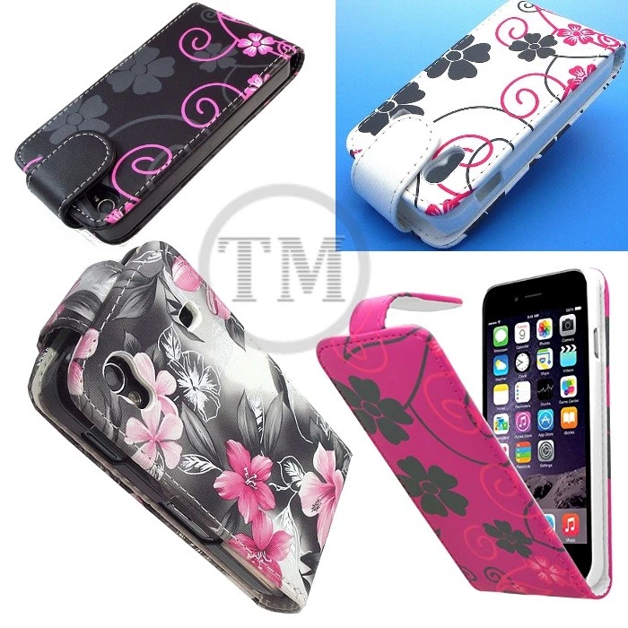 Floral Flower Butterfly Leather Flip case cover pouch for HTC Nokia Samsung Sony - Image 1 of 1