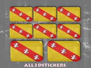 8 x Pegatinas 3D Relieve Bandera Lorraine - Todas las Banderas del MUNDO - Imagen 1 de 1