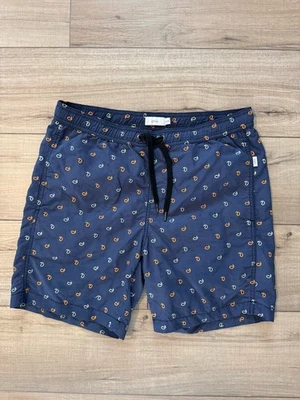 Pantalones cortos de natación Onia para hombre M medianos azules forrados con cordón elásticos Foto 1 de 3