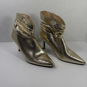 Nava Damen-Stiefeletten gold metallic lässig 8,5 spitz zulaufend Stilettoabsatz - Bild 1 von 6