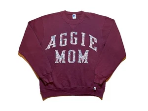 Vintage Russell Athletic Texas A&M Aggie Mom Crewneck Sweater SZ Medium 90s - Picture 1 of 7