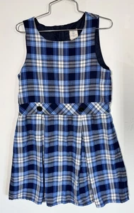 Lands End Youth Girls Size 10 School Uniform Jumper Dress Skirt Blue Plaid - Picture 1 of 8