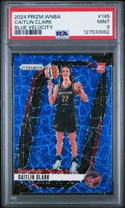 CAITLIN CLARK 2024 PRIZM BLUE VELOCITY PRIZM RC #145 PSA 9 MINT! FEVER WNBA HOT! - Picture 1 of 2