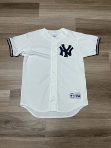 Vintage 90s New York Yankees MLB Majestic White Jersey Men Size Medium USA - Picture 1 of 13