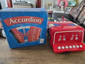 BOXED VINTAGE MINI ACCORDION FULLY WORKING EXCELLENT CONDITION - Picture 1 of 7