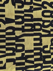 Kvadrat Bezugsstoff Letters 2521 - 0440 schwarz/gelb NP über 700€ - Bild 1 von 4