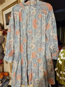 Dazy Amazing Oversized Blue & Floral Design Short Dress Fully Lined Size XL (M) - Picture 1 of 9