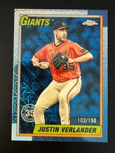 2025 Topps Update Justin Verlander 1990 Mojo BLUE REFRACTOR /150 GIANTS - Bild 1 von 2