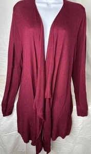 Torrid Burgundy Drape Front Women's Cardigan Size 3/3X/22-24 - Picture 1 of 7