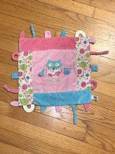 Maison Chic Blue Pink Teether Security Blanket/Lovey Tabs - Picture 1 of 3