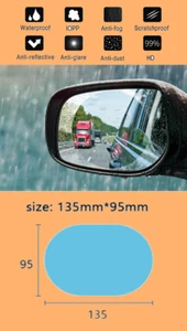SEAT CAR REAR VIEW SIDE MIRROR ANTI FOG, WATER REPELLENT OVAL FILM 2Pcs - Picture 1 of 11
