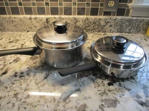 Juego de utensilios de cocina Amway Queen varias capas de acero inoxidable 18/8 lote de 4 ollas sartenes con tapas - Imagen 1 de 5