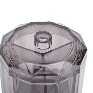 Qtip Holder Dispenser For Floss Picks Transparent Black Acrylic 3 Compartmen CHW - Picture 1 of 24