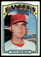 1972 Topps #64 Pete Broberg RC Low Grade Texas Rangers