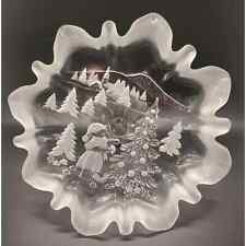 Mikasa Christmas Story footed platter. Frosted glass