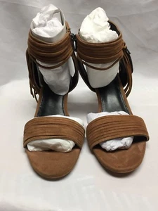 COACH Harvey' Fringe Ankle Cuff Sandal Suede A01411 Saddle 7M,9.5M NIB - Picture 1 of 5