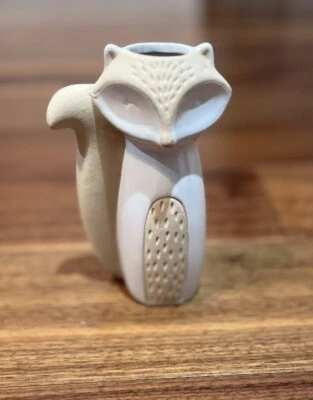 Jarrón Fox Target Bullseye arenisca esmalte blanco decoración neutra 2022 Foto 1 de 4