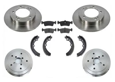 Front Brake Rotors & Pads Rear Drums Shoes 6pc Kit for Suzuki Samurai 1986-1994 - Image 1 of 4